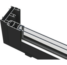 Profilansicht eines Fensters mit Glas