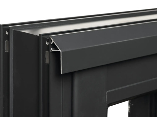 Detailansicht eines Fensterrahmens aus Metall