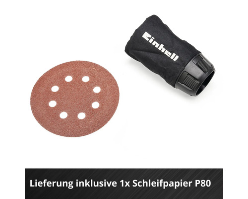 Einhell Staubfangsack und Schleifpapier P80