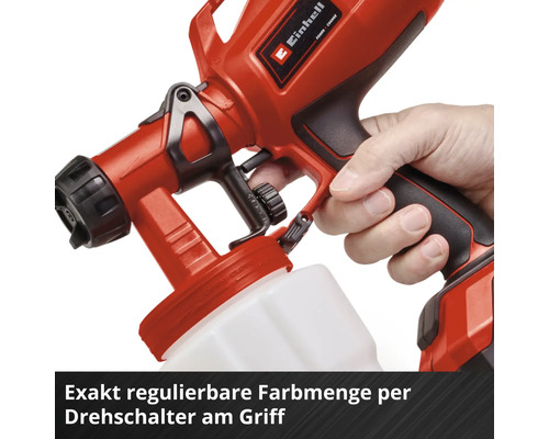 Einhell Farbsprühsystem mit einstellbarer Farbmenge und Drehschalter am Griff