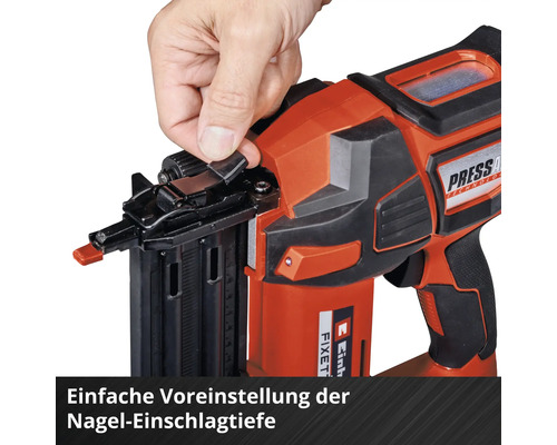 Einhell Fixetto Akku-Nagler mit Tiefeneinstellung.
