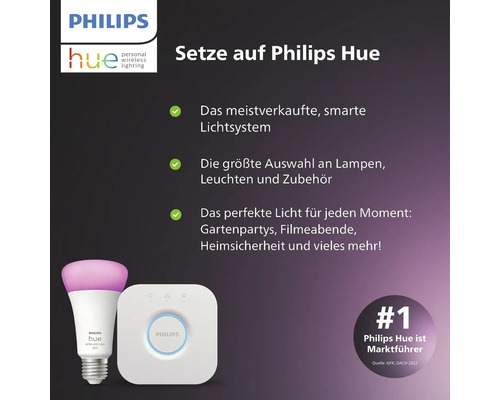 Philips Hue Lampe mit Bridge für das smarte Lichtsystem
