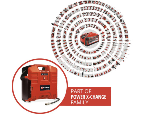 Einhell Power X-Change Familie mit Kompressor und Akku