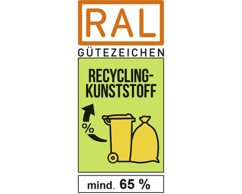 RAL Gütezeichen Recycling Kunststoff: Mindestens 65 Prozent Recyclingmaterial