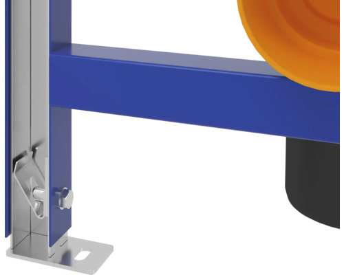 Gros plan sur un élément de bâti-support pour installation sanitaire.