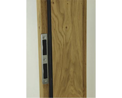 Détail de porte avec serrure à mortaiser et profilé d''étanchéité