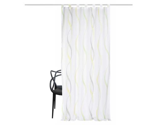 Gardine mit Schlaufenaufhängung und Wellenmuster