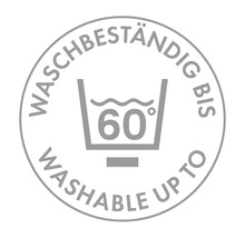 Waschbeständig bis 60 Grad Symbol