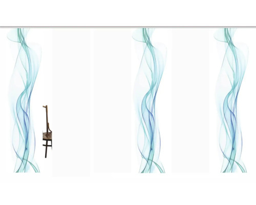 Rideau de douche avec motif bleu-vert