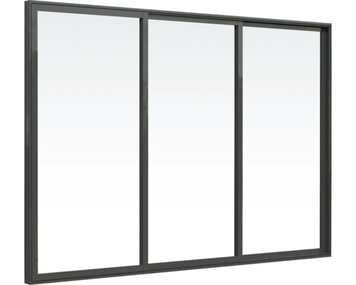 Schiebetür mit drei Glaspaneelen und Rahmen