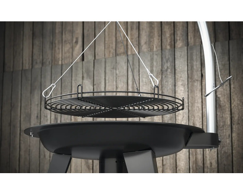 Barbecue pivotant avec grille et trépied