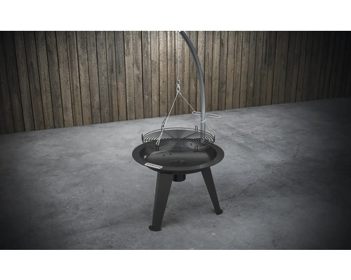 Gril pivotant avec grille et trépied