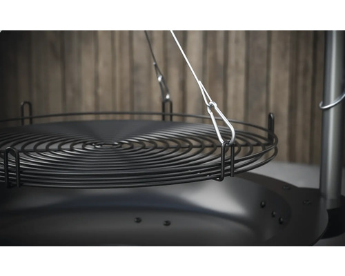 Barbecue pivotant noir avec grille