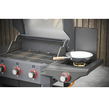 Gasgrill mit offener Haube, Grillrosten und Wokbrenner mit Wok