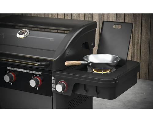 Gril à gaz avec brûleur latéral et wok