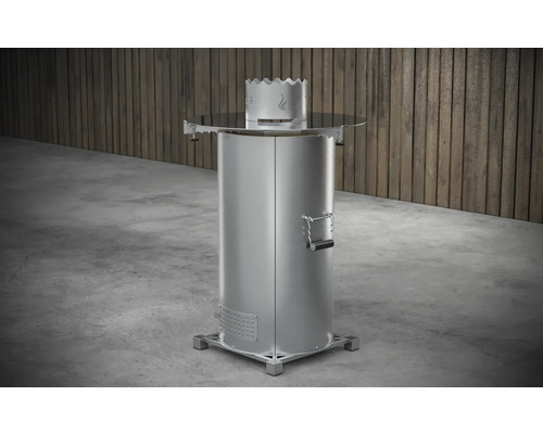 Edelstahl-Gartengrill mit Ablagefläche