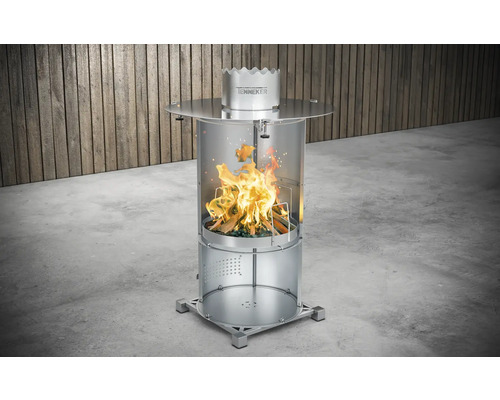 TENNEKER Terrassenofen mit Feuer