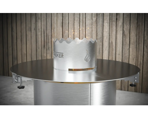 Edelstahltischgrill mit Windschutz