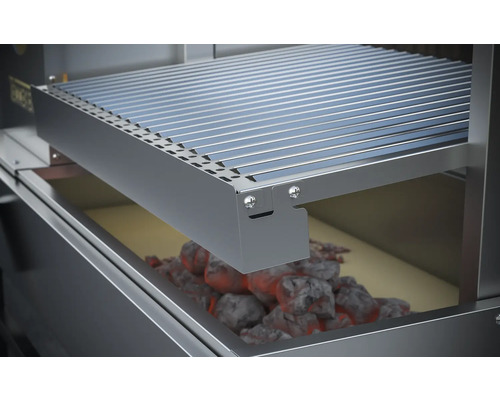 Grill avec charbon de bois sous la grille