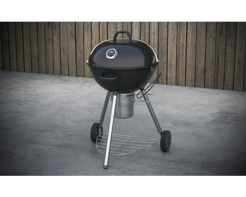Barbecue boule avec thermomètre de couvercle et grille de rangement