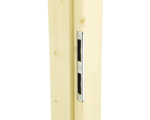 Serrure de porte métallique dans une porte en bois