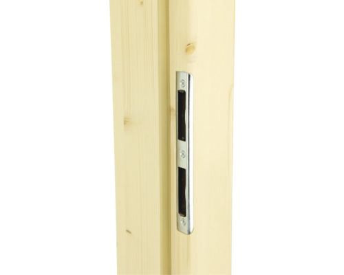 Serrure en métal sur porte en bois