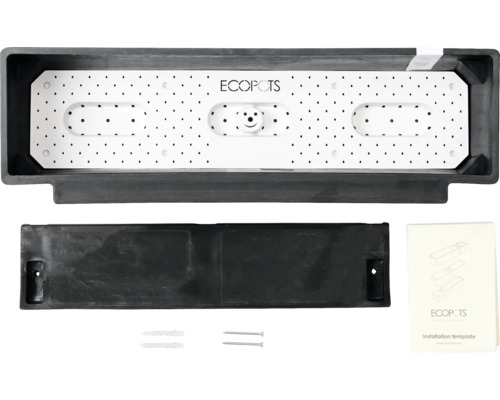 Ecopots Pflanzkasten mit Montagematerial und Installationsanleitung