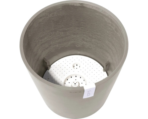 Pot de fleurs gris avec insert d''irrigation
