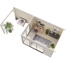 Gartenhaus Palmako Andrea 11,2+7,9 m² Schiebetür Isolierglas inkl. Fußboden 715 x 402 cm tauchgrundiert