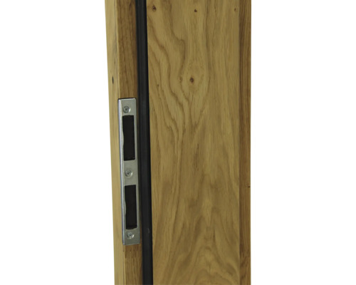 Vue détaillée d''une porte en bois avec un boîtier de serrure
