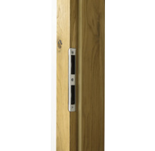 Holztür mit Türdrücker aus Metall