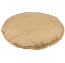 Coussin d''assise rond avec bordure en fourrure
