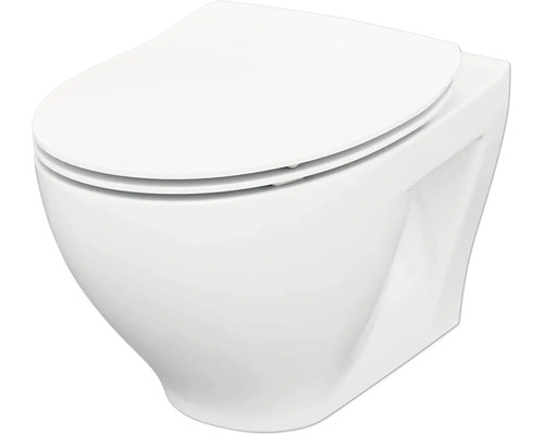 WC suspendu à fond creux avec couvercle