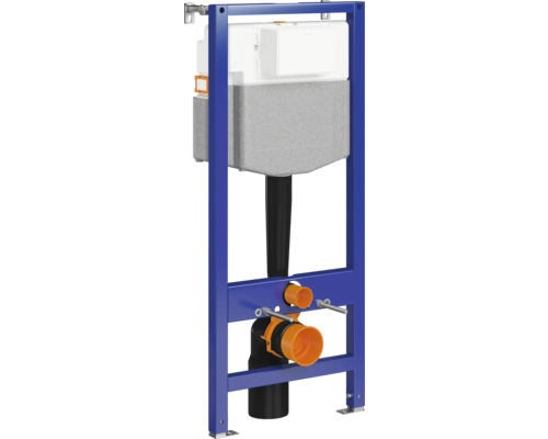 Bâti-support pour WC suspendu avec réservoir et cadre bleu