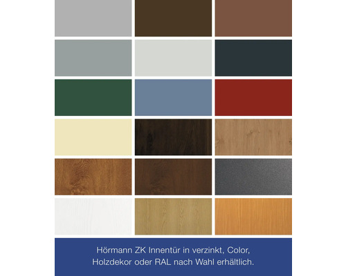 Hörmann ZK Innentür verzinkt, Farben, Holzdekore oder RAL nach Wahl erhältlich.