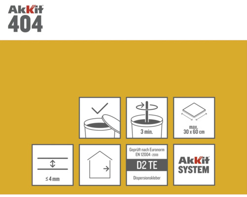 Akkif 404 Produktdetails: Verarbeitungshinweise und Eigenschaften.