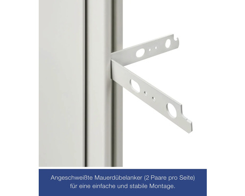 Detailaufnahme von angeschweißten Mauerdübelankern zur einfachen Montage