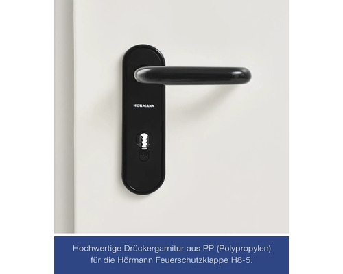 Schwarze Türgarnitur von Hörmann für Brandschutztüren