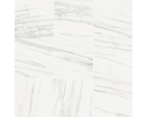Plusieurs carreaux blancs avec motif marbré