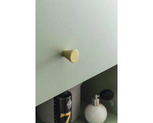 Bouton de meuble conique sur une porte de placard