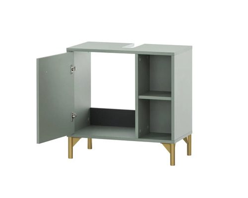 Waschbeckenunterschrank mit Tür, Ablagefächern und Füßen