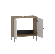Meuble sous lavabo Möbelpartner Jesper lxhxp 60.2x58.5x32 cm artisan chêne blanc mat