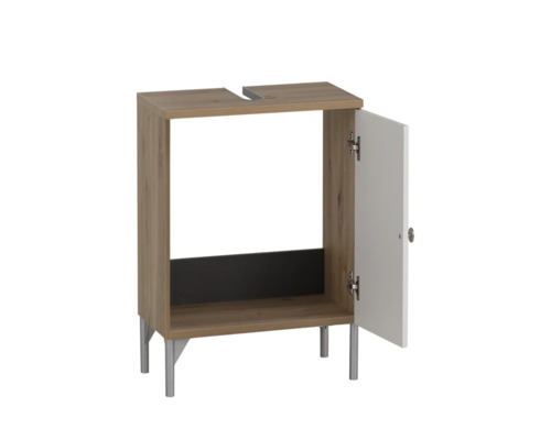 Meuble sous-lavabo avec porte et découpe pour lavabo