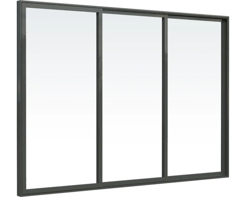 Dreiteiliges Schiebefenster mit Rahmen