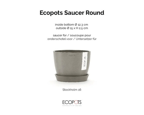 Ecopots Untersetzer aus Kunststoff, rund, Durchmesser 15 cm