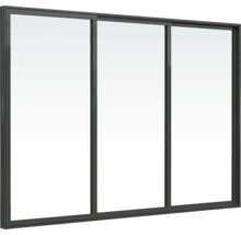 Dreiteilige Glasschiebetür für den Außenbereich