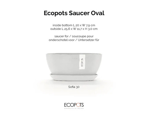 Ecopots Soucoupe Sofia 30, forme ovale