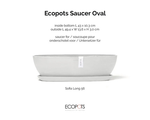 Ecopots Sofia Long 56 soucoupe ovale