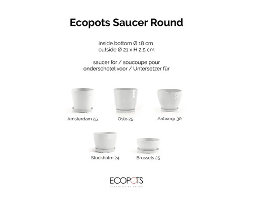 Ecopots Soucoupe Ronde en différentes versions