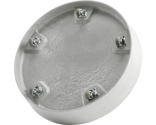 Unterseite einer runden Deckenleuchte mit Befestigungselementen